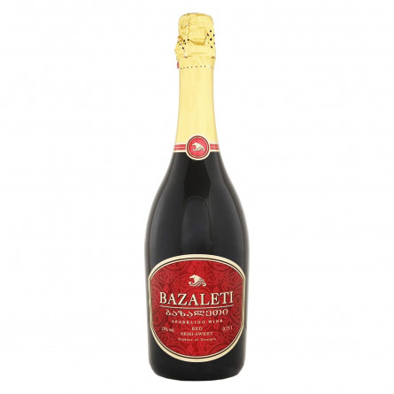Вино игристое Bazaleti красное полусладкое 12% 0,75л