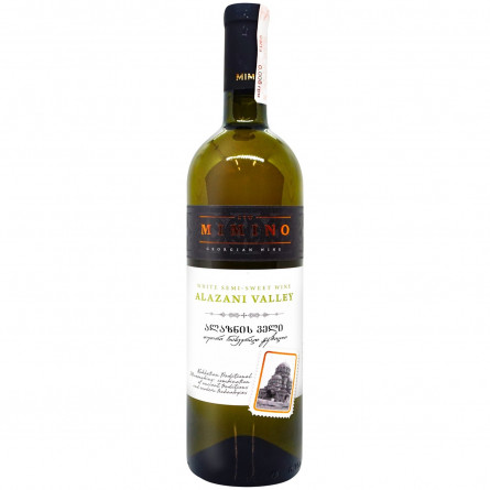 Вино Mimino Алазанская долина белое полусладкое 12% 0,75л