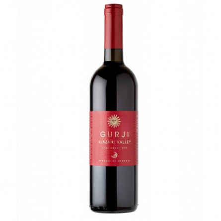 Вино Gurji Алазанська долина червоне напівсолодке 10,5% 0,75л slide 1