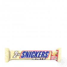 Батончик Snickers White зі смаженим арахісом у білому шоколаді 80г mini slide 1