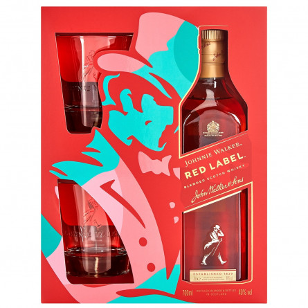 Віскі Johnnie Walker Red Label 40% 700мл +2 склянки в коробці