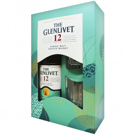 Віскі The Glenlivet Founder's Reserve 12 років 40% 0,7л + 2 склянки в подарунковій упаковці