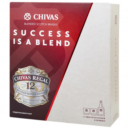 Виски Chivas Regal 12 лет 40% 0,7л + 2 стакана