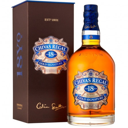 Виски Chivas Regal 18 лет 40% 1л в подарочной упаковке