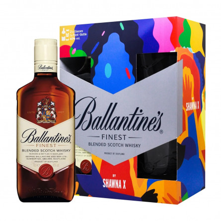 Віскі Ballantine's Finest 40% 0,7л + 2 келиха
