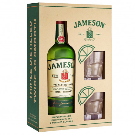 Віскі Jameson 40% 0,7л + 2 бокали набір