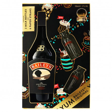 Лікер Baileys Original 17% 0.7л + 2 молочні пляшки