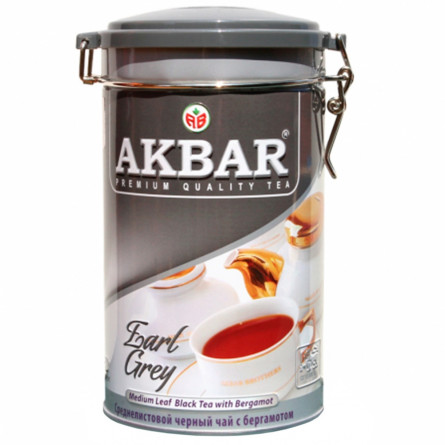 Чорний чай Акбар Ерл Грей цейлонський середньолистовий з бергамотом 225г