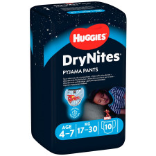 Ночные трусики-подгузники Huggies DryNites для мальчиков 4-7лет 10шт mini slide 1