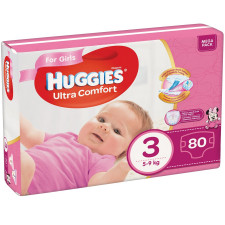 Підгузки Huggies Ultra Comfort Girl 3 5-9кг 80шт mini slide 1