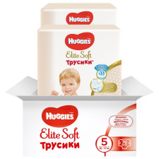 Підгузники-трусики Huggies Elite Soft 5 для дітей 12-17кг 76шт mini slide 1