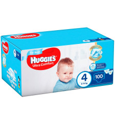 Підгузки Huggies Box Ultra Comfort 4 для хлопчиків 8-14кг 100шт mini slide 1