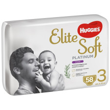 Підгузки-трусики Huggies Elite Soft Platinum розмір 3 для дітей 6-10кг 58шт mini slide 1