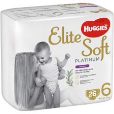Подгузники-трусики Huggies Elite Soft Platinum 6 от 15кг 26шт mini slide 1