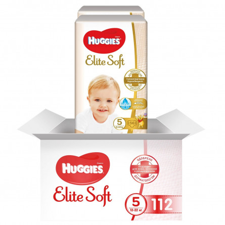 Подгузники Huggies Elite Soft 5 для детей 12-22кг 112шт slide 1