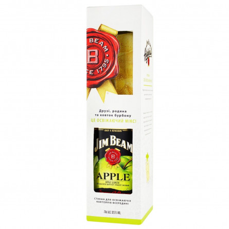 Лікер Jim Beam Apple 32,5% 0,7л + склянка