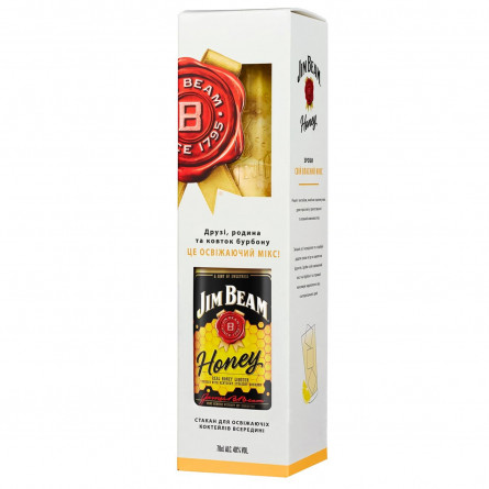 Лікер Jim Beam Honey 32,5% 0,7л + склянка