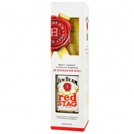 Лікер Jim Beam Red Stag Black Cherry 32,5% 0,7л + склянка