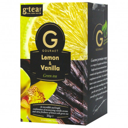 Чай зелений G'tea! Gourmet лимон та ваніль в пакетиках 20шт*1,75г
