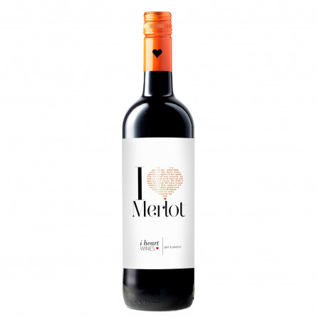 Вино I heart Мerlot червоне напівсухе 12% 0,75л