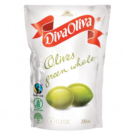 Оливки зелені Diva Oliva з кісточкою 200мл