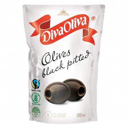Маслины черные Diva Oliva без косточки 200мл