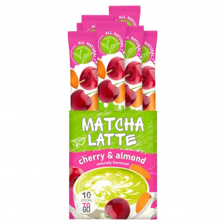 Напій G'tea! Matcha Latte на основі зеленого чаю з вишеню та мигдалем 10шт