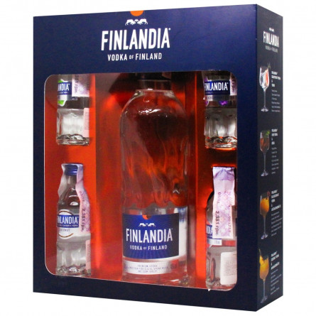 Горілка Finlandia 40% 0,5л і 4 смакові мініатюри