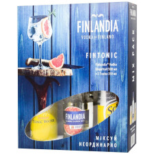 Набор водка Finlandia Грейпфрут 37,5% 0,5л + тоник Schweppes 2*0,33л в подарочной упаковке mini slide 1