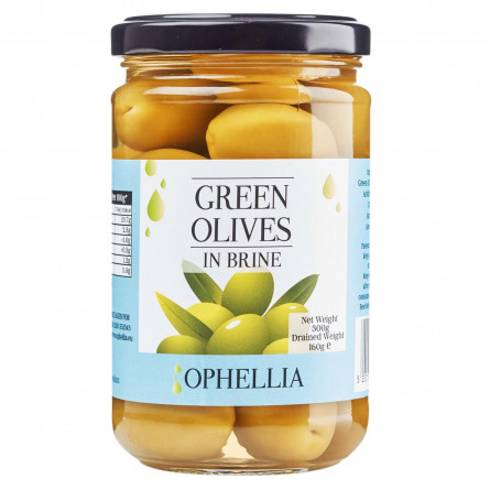 Оливки Ophellia зелені з кісточкою 300г slide 1