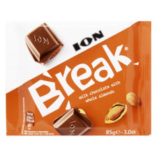 Шоколад Break молочний з цілим мигдалем 85г mini slide 1