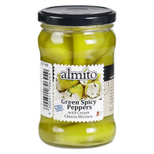 Перец Almito зеленый острый с начинкой из сливочного сыра 270г mini slide 1