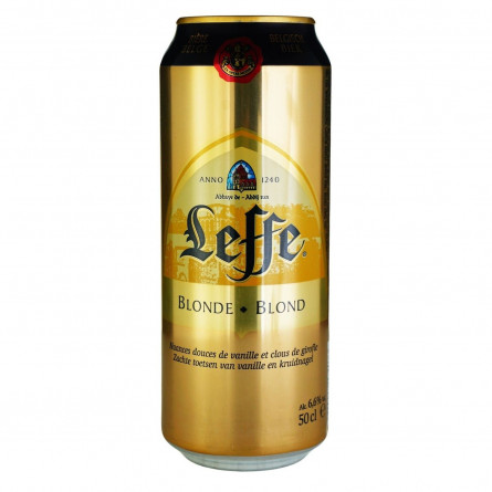 Пиво Leffe Blonde светлое 0,5л ж/б slide 1
