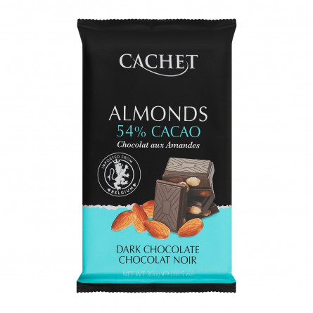 Шоколад Cachet темний з мигдалем 54%