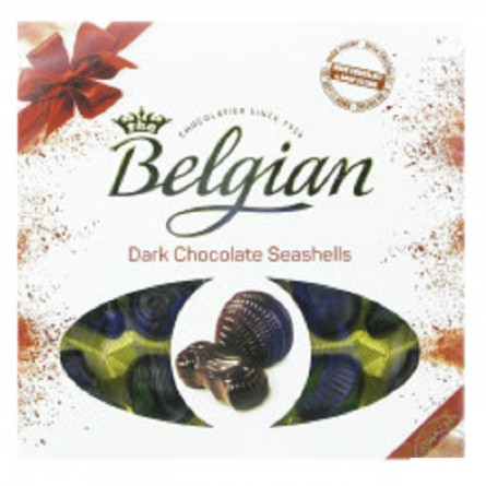 Цукерки The Belgian Морські мушлі з чорного шоколаду 250г