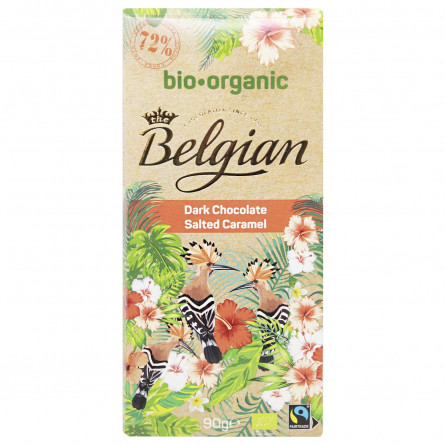 Шоколад черный Belgian Organic с соленой карамелью 90г slide 1