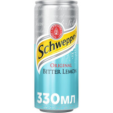 Напиток Schweppes Original Bitter Lemon безалкогольный сильногазированный сокосодержащий ж/б 330мл mini slide 1