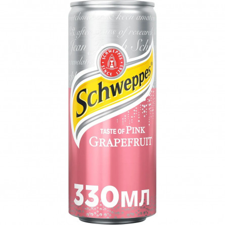 Напій газований Schweppes Pink Grapefruit зі смаком рожевого грейпфруту 0,33л
