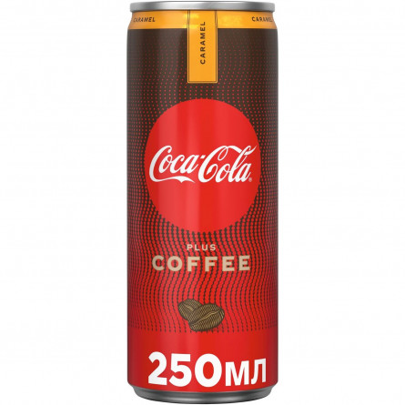 Напиток Coca-Cola Plus Coffee Карамель с экстрактом кофе со вкусом карамели безалкогольный сильногазированный ж/б 250мл slide 1