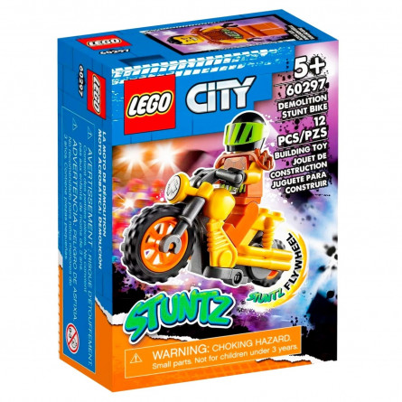 Конструктор Lego City Stuntz Разрушительный трюковый мотоцикл 60297