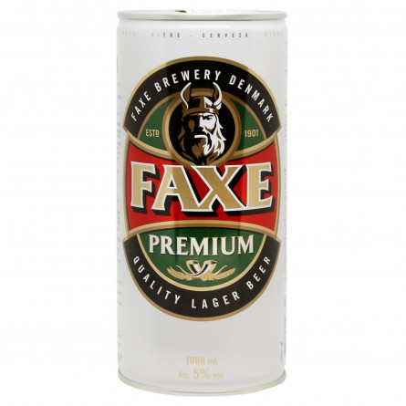 Пиво Faxe Premium светлое 5% 1л