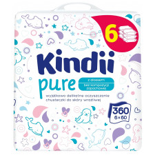Серветки вологі Kindii Pure дитячі 0+ 360шт mini slide 1