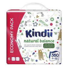 Серветки вологі Kindi Natural Balance для дітей 6х60шт mini slide 1