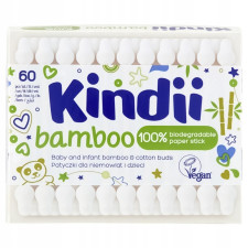 Палички ватні Kindii Bamboo для дітей 60шт mini slide 1