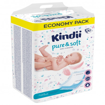 Пелюшки Kindii Pure & Soft одноразові для дітей 30шт slide 1