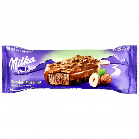 Морозиво Milka шоколадне з крихтами лісового горіху 69г