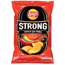 Чіпси Lay's Strong картопляні зі смаком гострого чилі та лайма рифлені 120г mini slide 1