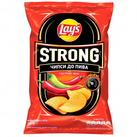 Чипсы Lay's Strong картофельные со вкусом острого чили и лайма рифленые 120г