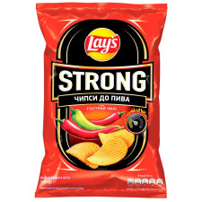 Чипсы Lay's Strong картофельные со вкусом острого чили и лайма рифленые 120г mini slide 1