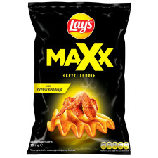 Чіпси Lay's Maxx картопляні зі смаком курячих крилець барбекю хвилясті 120г mini slide 1